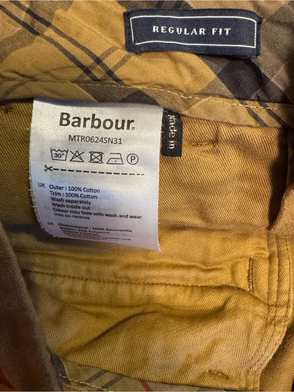 Barbour Men's Regular Fit Chino Pants in Camel